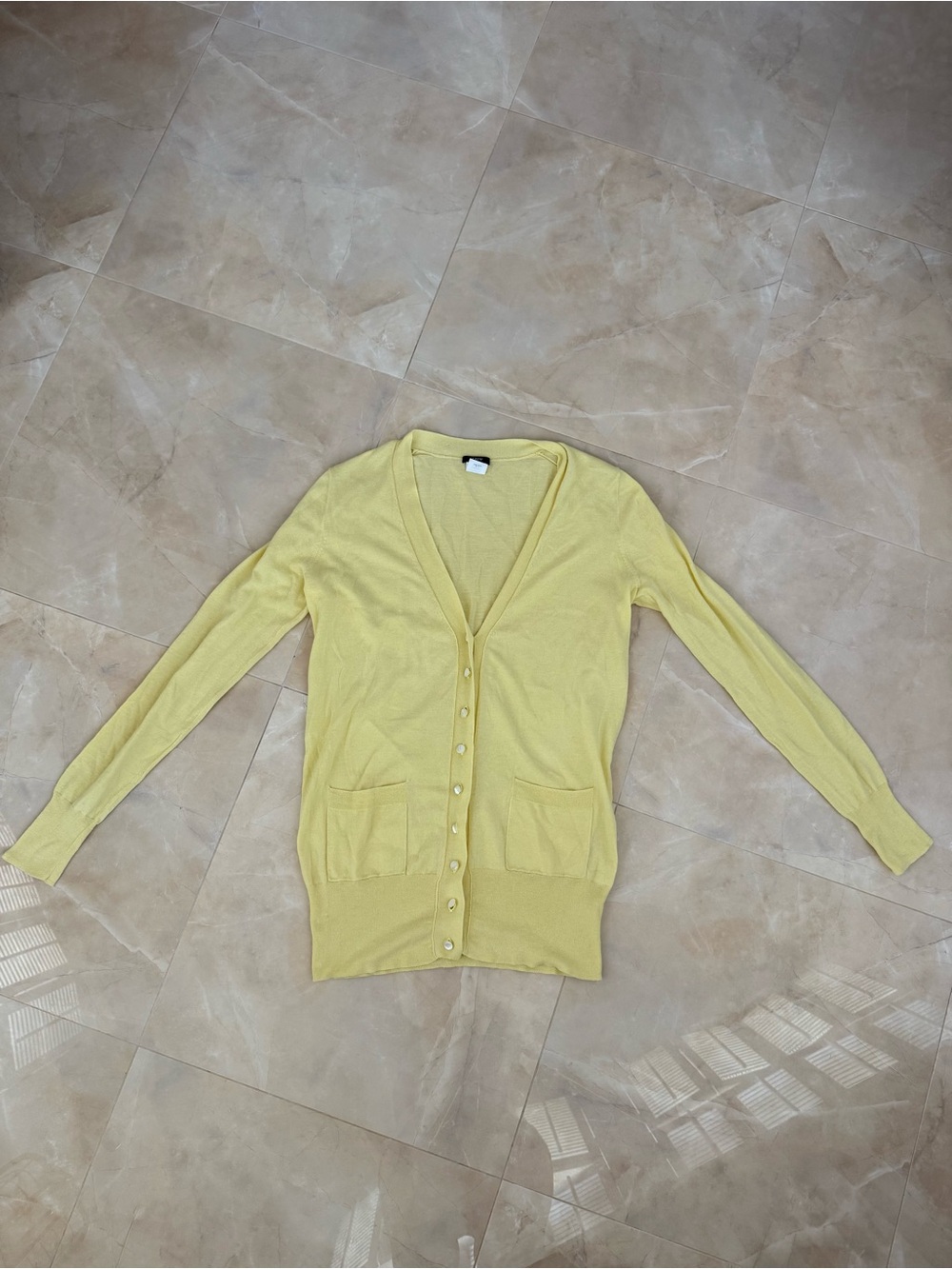 J.Crew butter yellow cotton cardigan